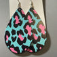 Pink/black/turquoise leopard print