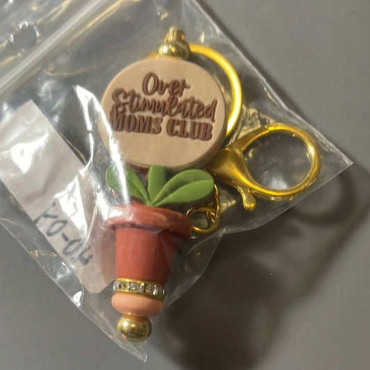 Overstimulated moms club keychain