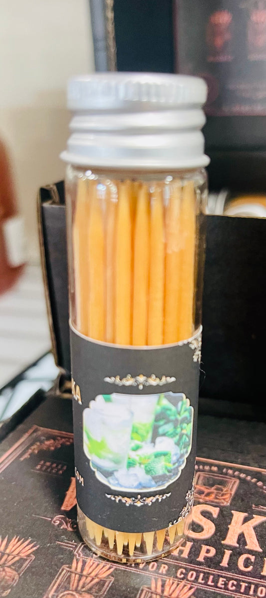 Peppermint vodka toothpicks