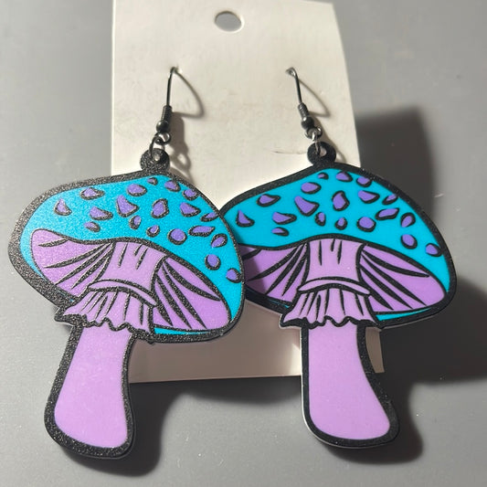 Purple/turquoise mushrooms