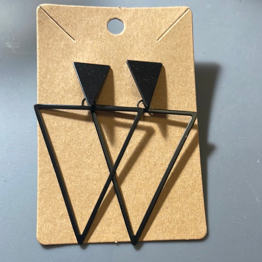 Black triangle earrings