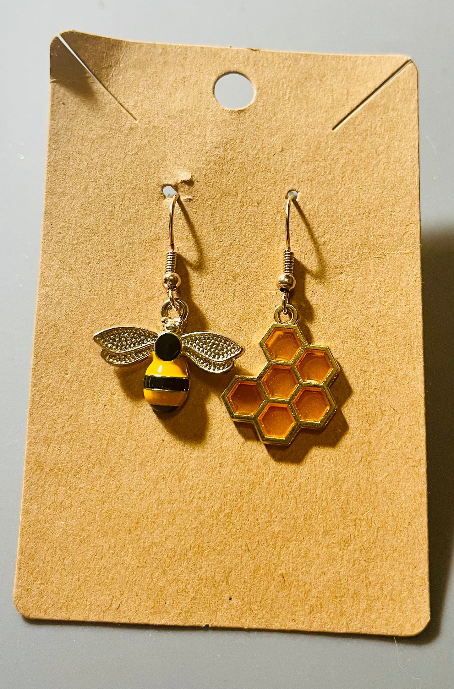 Bee and honeycomb earrings/**sale price!**