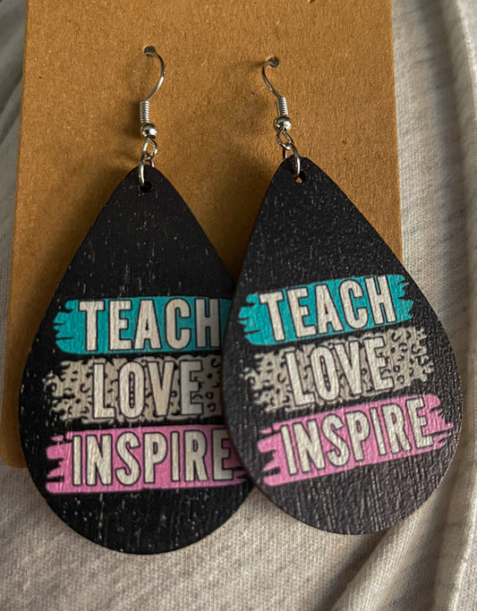 Teach love inspire earrings