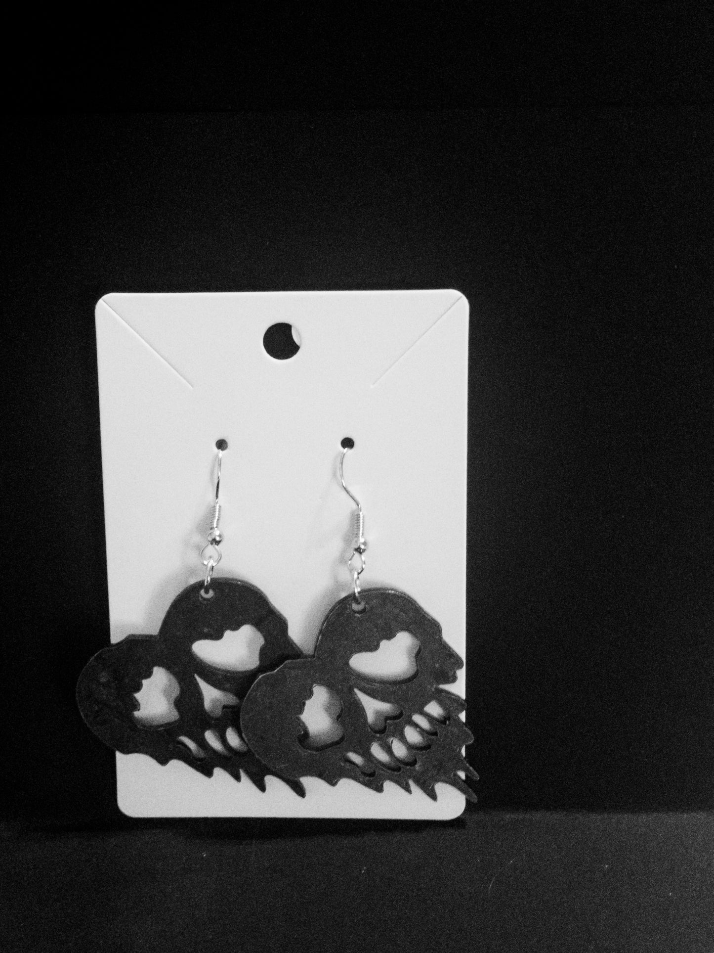 Heart skull earrings