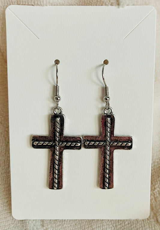 Silver rope cross/**sale price!**