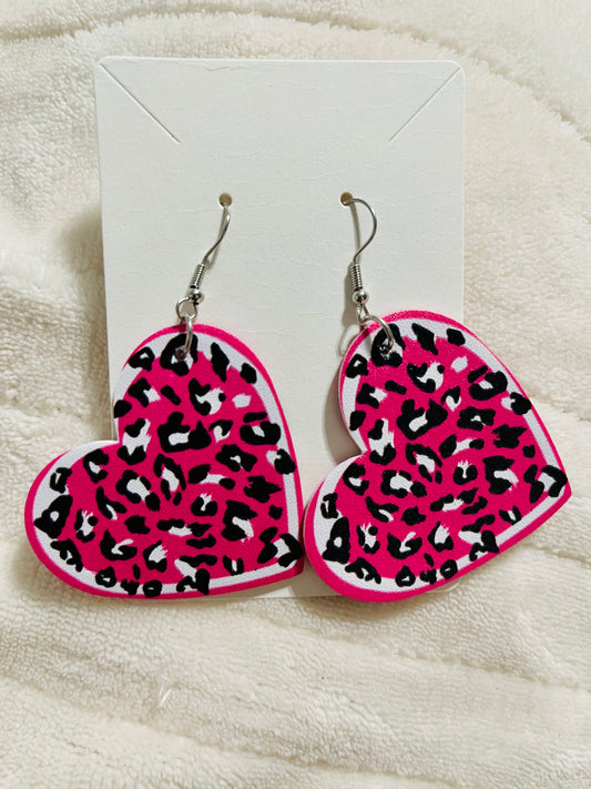 Pink cheetah hearts